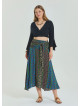 Gipe Waist Tied Navy Blue Plus Size Skirt 4597